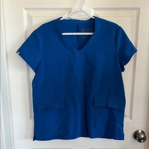 FIGS Women's V-Neck Scrub Top in Blue